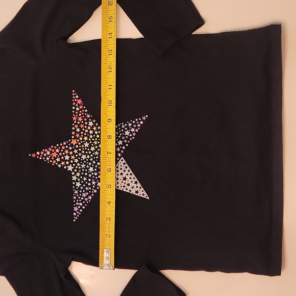 Cat And Jack Black Star Long Sleeve Top Shirt Medium 7 8 - Picture 6 of 6